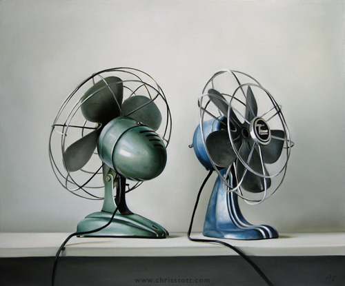 Two Vintage Electric Fans 20" x 24" — Oil/Canvas — 2009