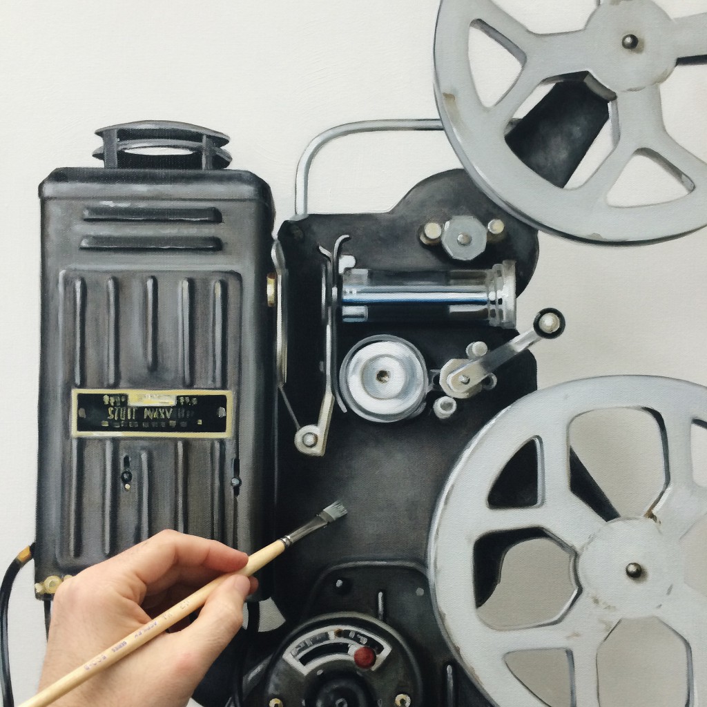 Work in progress — vintage film projector.