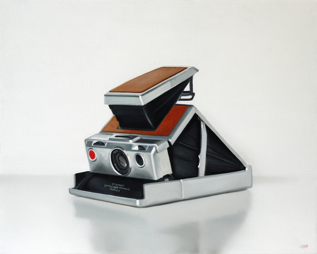 Vintage Polaroid SX-70 Camera Oil Painting by Christopher Stott