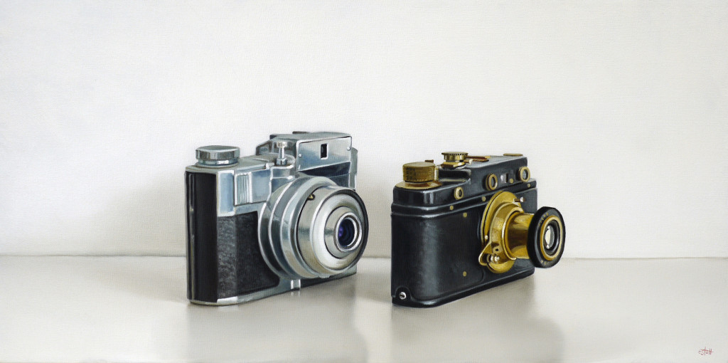 Bencini & Leica Cameras Oil Painting Art Christopher Stott