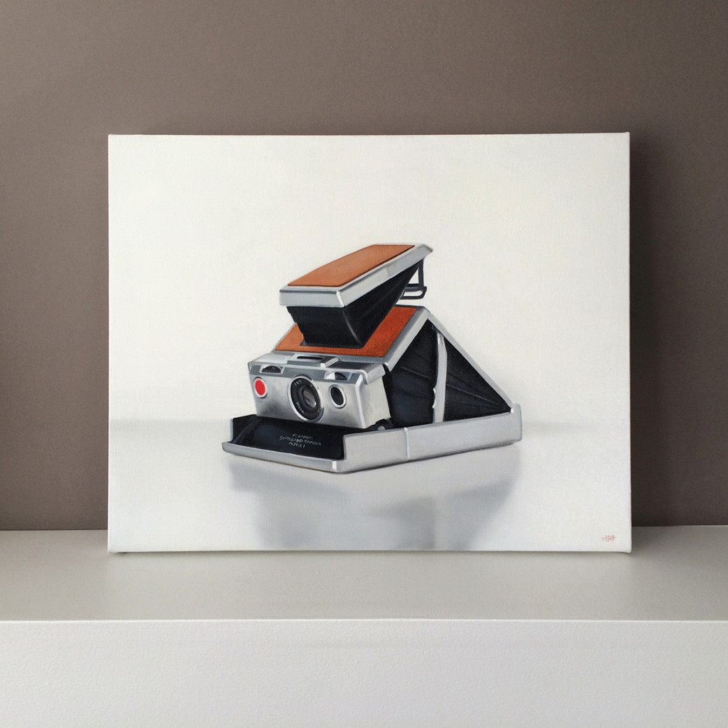 Vintage Polaroid SX-70 Camera Painting by Christopher Stott