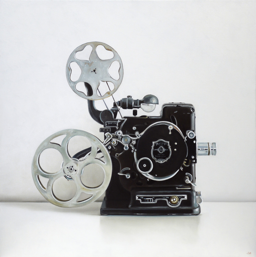 Christopher Stott Painting / Kodascope Model B Projector / 30 x 30 / oil on canvas