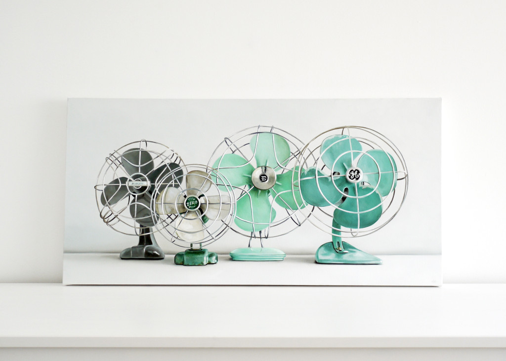 Four Vintage Fans / 18 x 36 / Christopher Stott