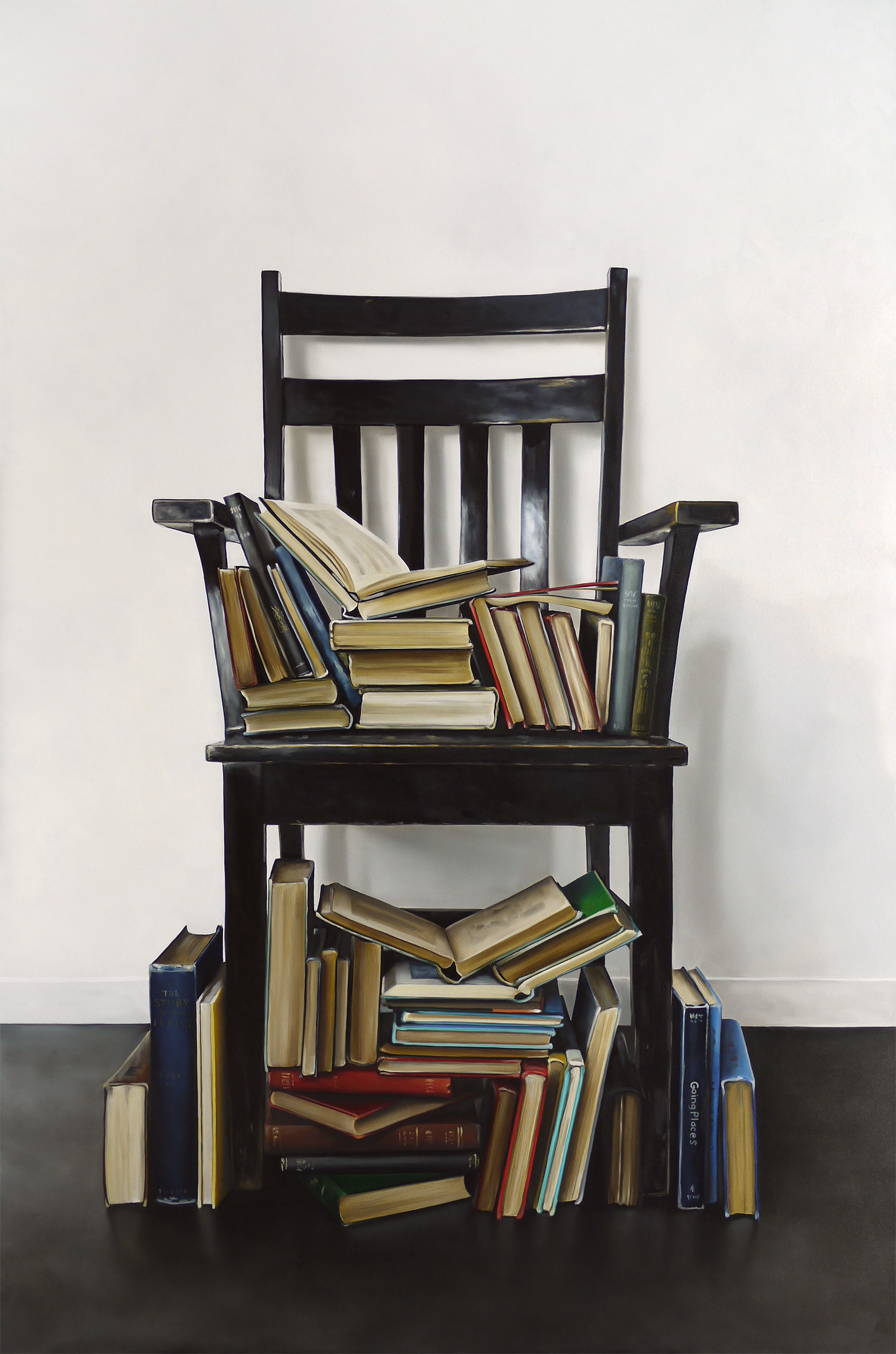 Antique Chair and Books Painting by Christopher Stott