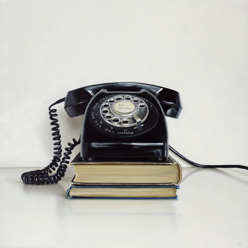 Rotary Telephone Oil Painting by Christopher Stott