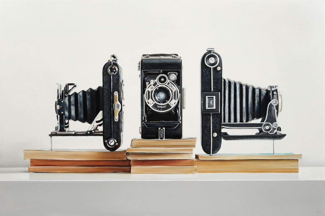 Three Cameras painting by Christopher Stott